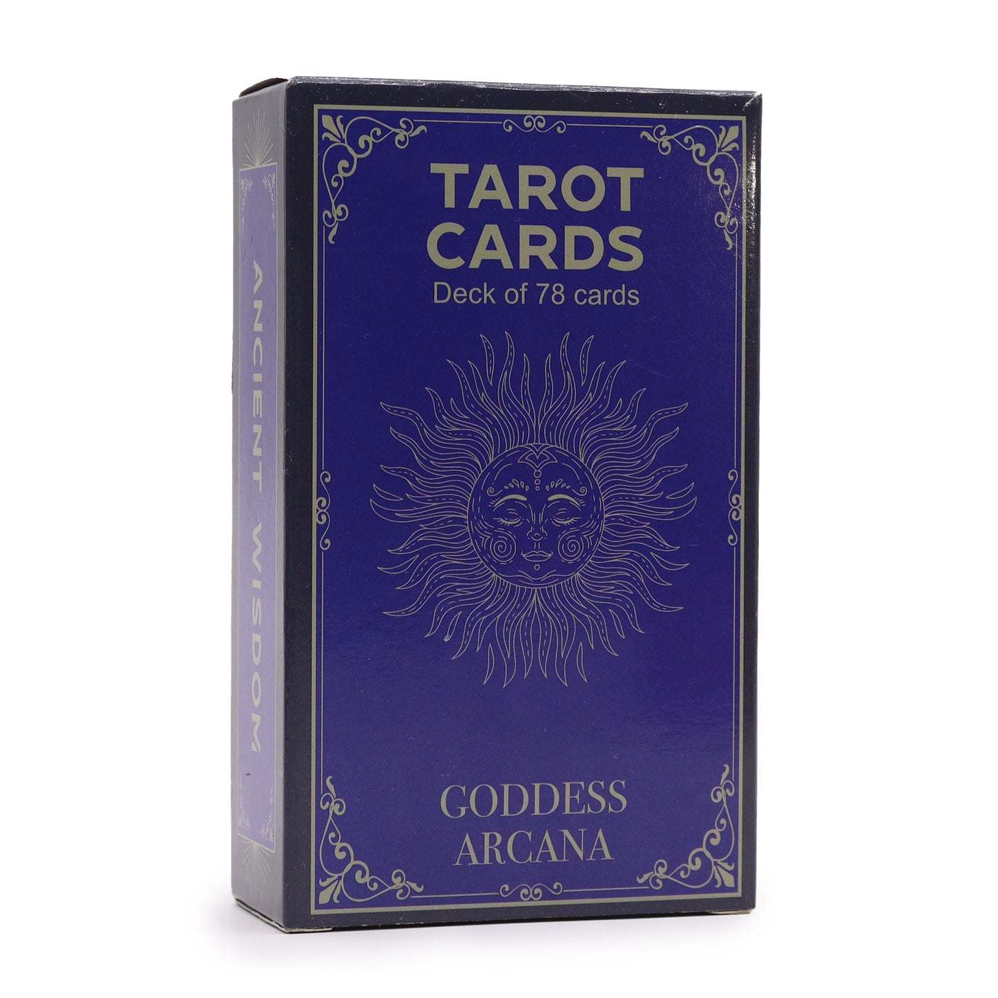 Tarot Cards with Guide Book - Goddess Arcana features a stunning design and 78-card deck for mystical exploration.